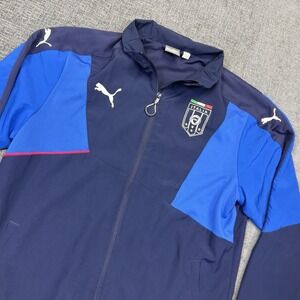 Italia Track Jacket Mens Large Puma Blue Full Zip Soccer Italy